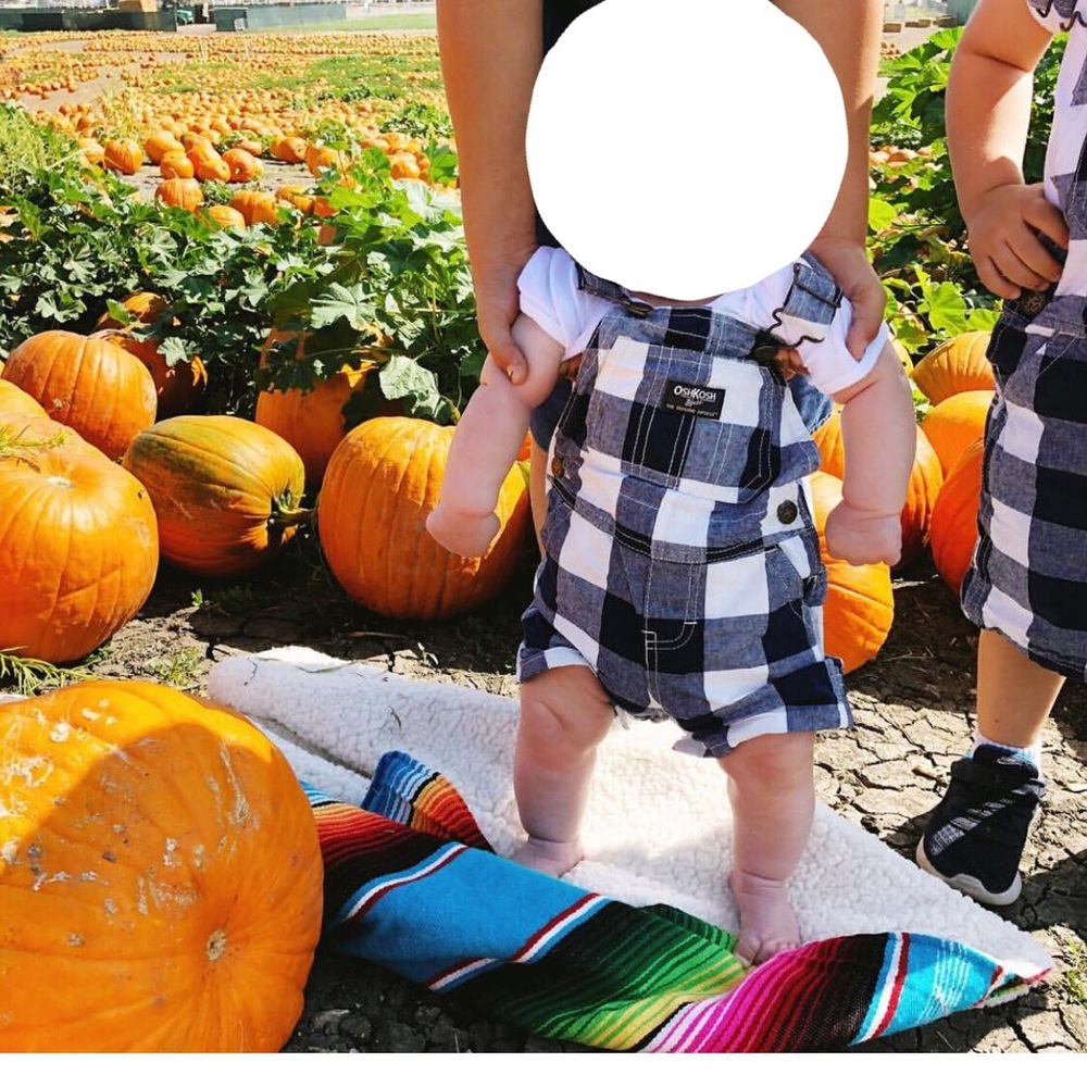 Osh Kosh Bgosh Overalls Navy Blue Buffalo Plaid